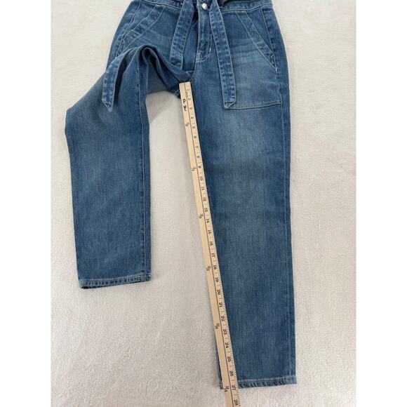 Veronia Beard Logan Slim Straight Extra High Rise Jeans Tie Waist Denim 27 4 - Picture 10 of 10